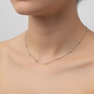 Elegant Silver Beaded Necklace